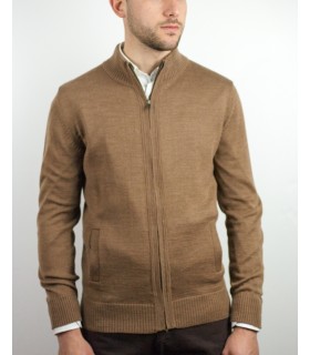 Compra marca CHAQUETA MEZCLA LANA MERINO MARRON CLARO en Knitewearstor - Textiles Campillo