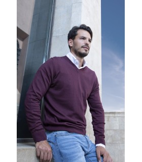 Compra marca SUETER PICO ALGODÓN ORGÁNICO GRANATE en Knitewearstor - Textiles Campillo