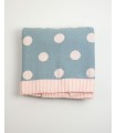 BLANKET WITH DOTS 90x110 – PINK & BLUE