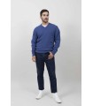 SUÉTER GRUESO PICO MEZCLA LAMBSWOOL AZUL