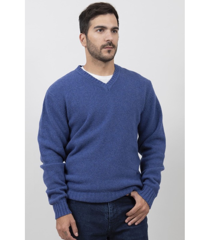 SUÉTER GRUESO PICO MEZCLA LAMBSWOOL AZUL