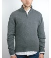 SUETER GRUESO CREMALLERA MEZCLA LAMBSWOOL GRIS MEDIO