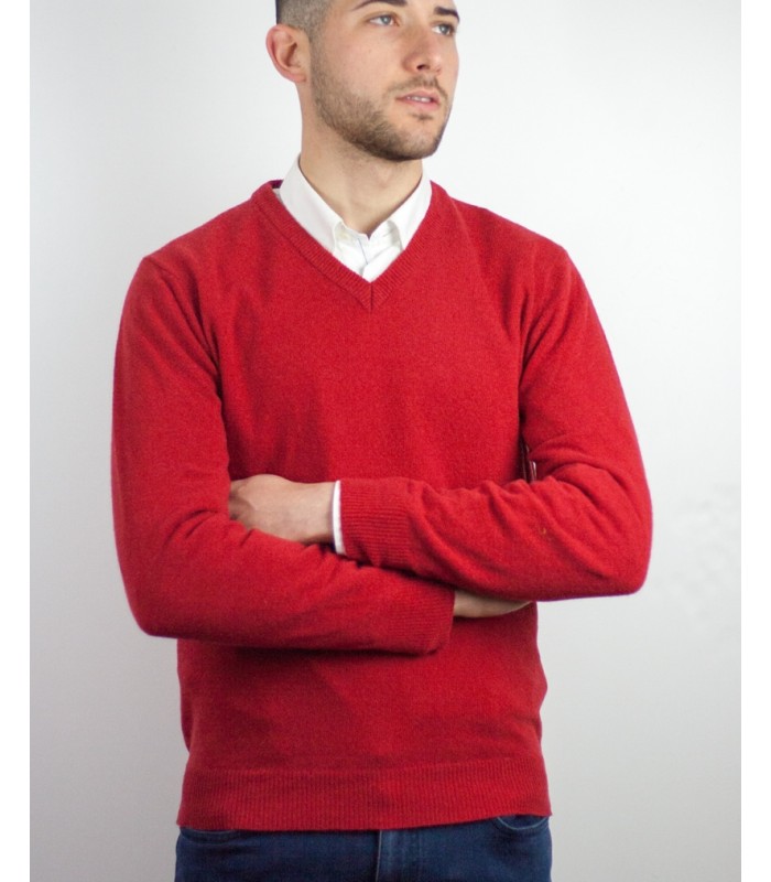 SUETER PICO MEZCLA LAMBSWOOL ROJO