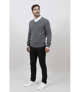 Compra marca SUETER PICO MEZCLA LAMBSWOOL GRIS MEDIO en Knitewearstor - Textiles Campillo
