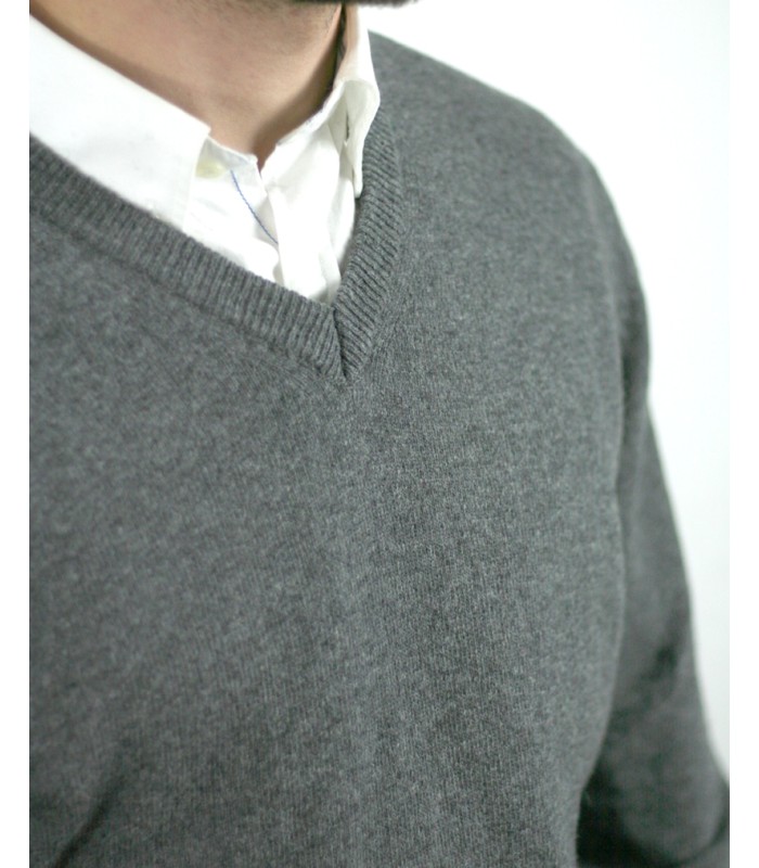 SUETER PICO MEZCLA LAMBSWOOL GRIS MEDIO