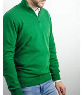 SUETER CREMALLERA MEZCLA LAMBSWOOL VERDE