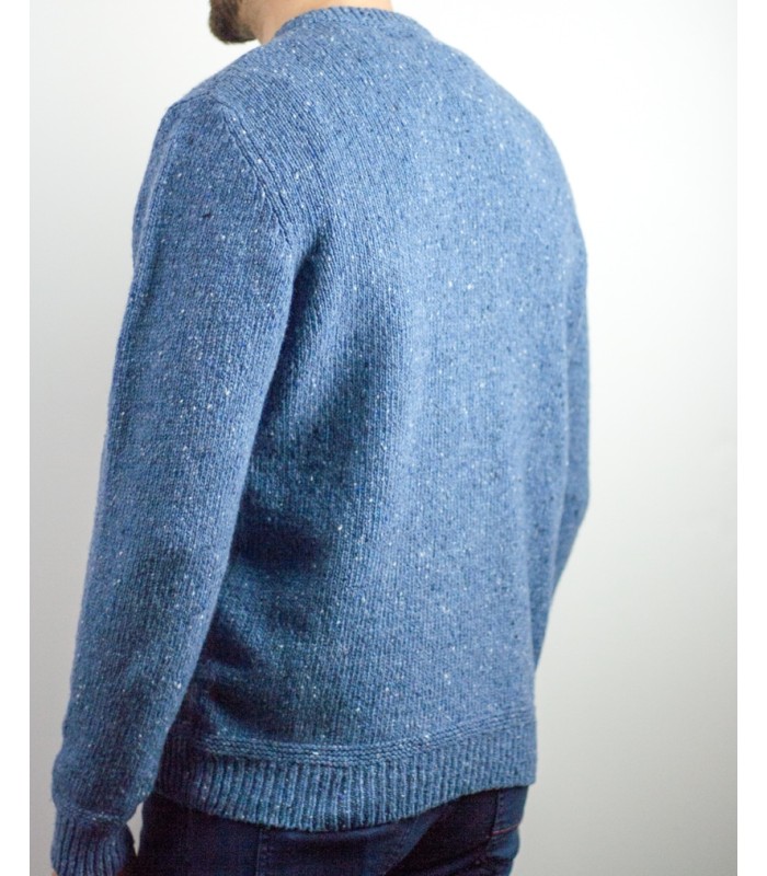 Sweater DAVID JORDA, round neck, made with recycled yarn Blue