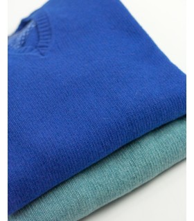 SUÉTER GRUESO PICO MEZCLA LAMBSWOO AZUL TINTA