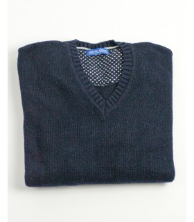 Compra marca SUÉTER GRUESO PICO MEZCLA LAMBSWOOL AZUL MARINO en Knitewearstor - Textiles Campillo