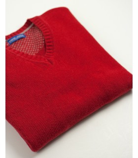 Compra marca SUÉTER GRUESO PICO MEZCLA LAMBSWOOL ROJO en Knitewearstor - Textiles Campillo