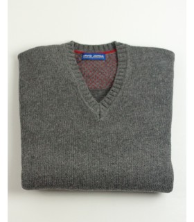 Compra marca SUÉTER GRUESO PICO MEZCLA LAMBSWOOL GRIS MEDIO en Knitewearstor - Textiles Campillo
