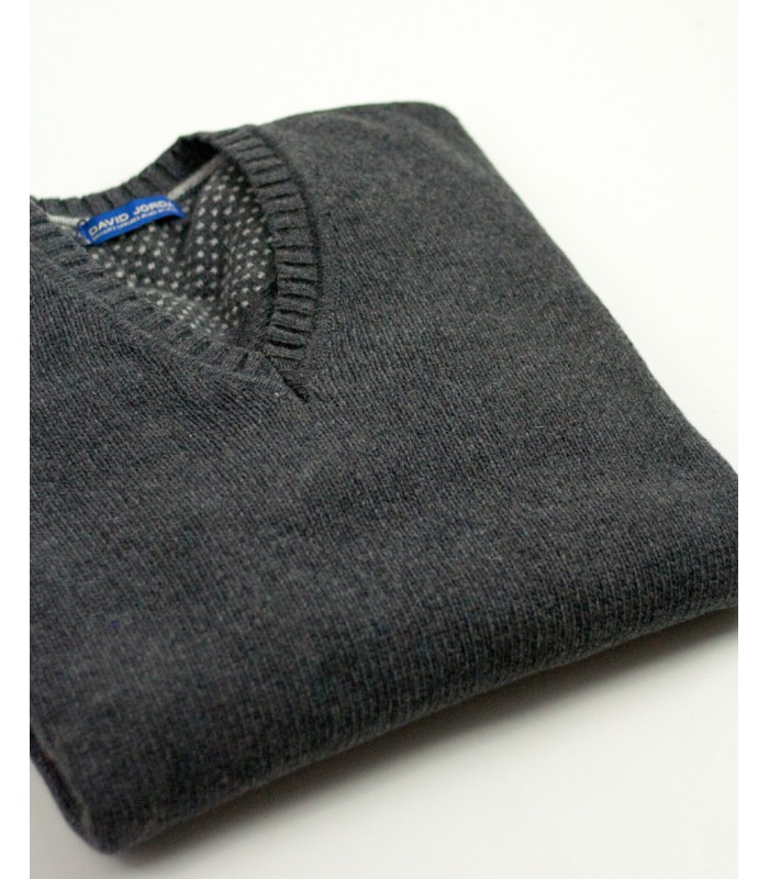 SUÉTER GRUESO PICO MEZCLA LAMBSWOOL GRIS OSCURO