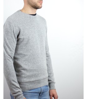 SUETER REDONDO MEZCLA CASHMERE GRIS CLARO
