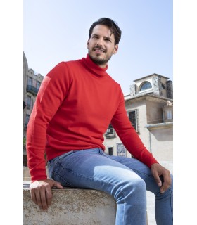 Compra marca SUETER CUELLO ALTO ALGODÓN ORGÁNICO ROJO en Knitewearstor - Textiles Campillo