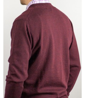 JERSEY PICO 100% LANA EXTRAFINA GRANATE