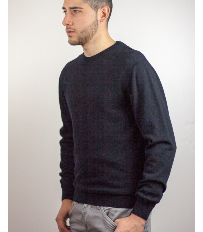 JERSEY REDONDO 100% LANA EXTRAFINA NEGRO