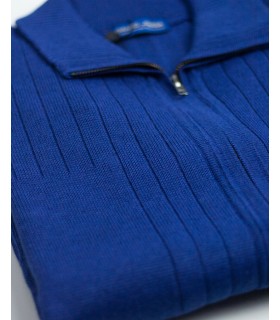 Compra marca CHAQUETA MEZCLA DE LANA MERINO COLOR AZUL en Knitewearstor - Textiles Campillo