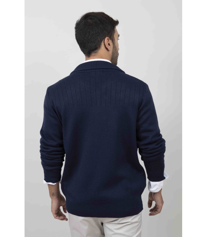 CHAQUETA MEZCLA DE LANA MERINO MARINO CLARO