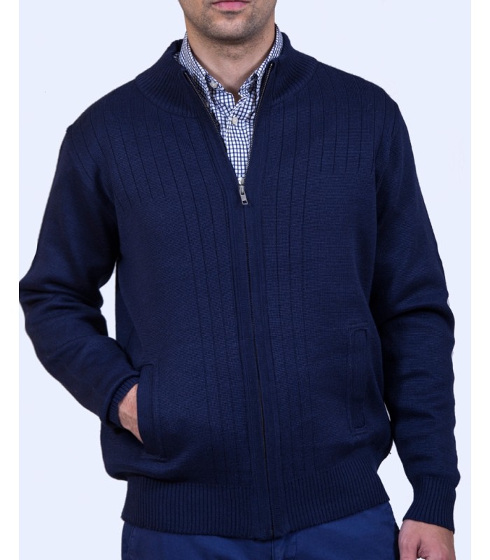 CHAQUETA MEZCLA DE LANA MERINO MARINO CLARO