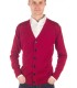 CHAQUETA CLASICA BOTONES MEZCLA DE LANA ROJO OSCURO