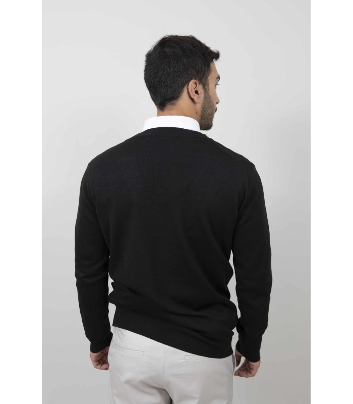 CHAQUETA CLASICA BOTONES MEZCLA DE LANA NEGRO