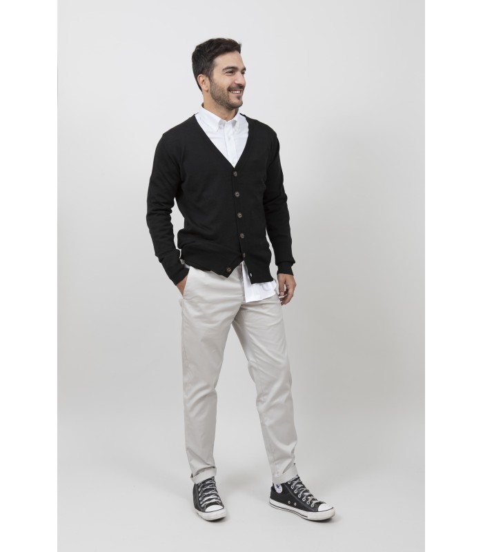 CHAQUETA CLASICA BOTONES MEZCLA DE LANA NEGRO