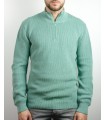 ZIP SWEATER WITH ORGANIC COTTON MINT