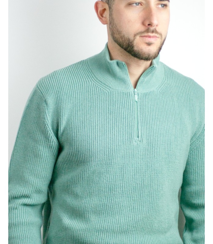 JERSEY CREMALLERA ALGODÓN ORGÁNICO MENTA