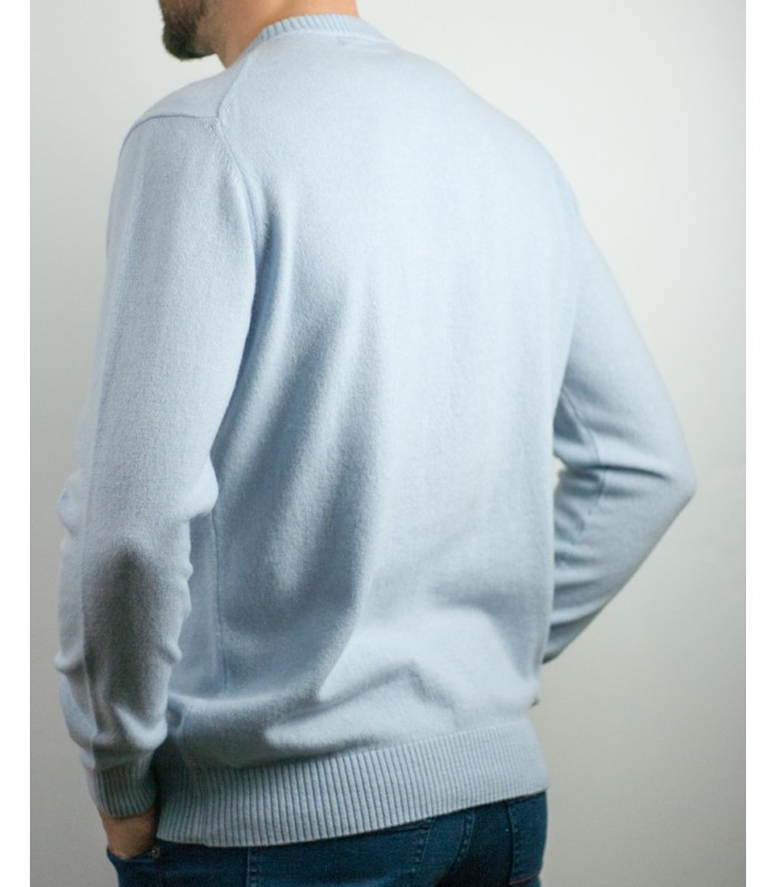 JERSEY REDONDO 100% CASHMERE CELESTE