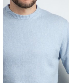 JERSEY REDONDO 100% CASHMERE CELESTE