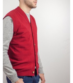 VEST WITH CASHMERE RED