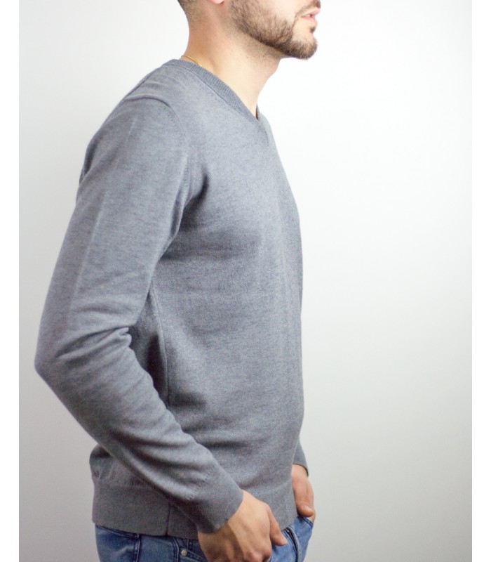 SUETER PICO ALGODÓN ORGÁNICO GRIS
