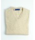 V-NECK SWEATER LAMBSWOOL BLEND STONE