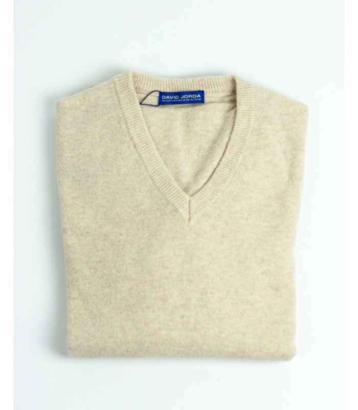 SUETER PICO MEZCLA LAMBSWOOL PIEDRA