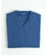 V-NECK SWEATER LAMBSWOOL BLEND INDIGO BLUE