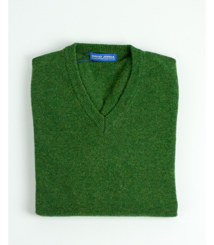 V-NECK SWEATER LAMBSWOOL BLEND GREEN