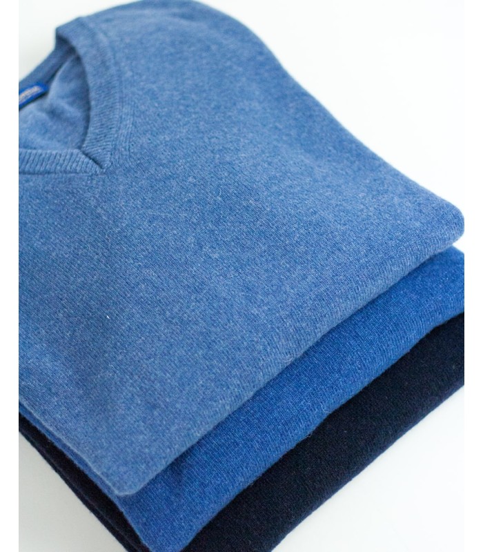 SUETER PICO MEZCLA LAMBSWOOL AZUL