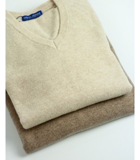 SUETER PICO MEZCLA LAMBSWOOL MARRON CLARO