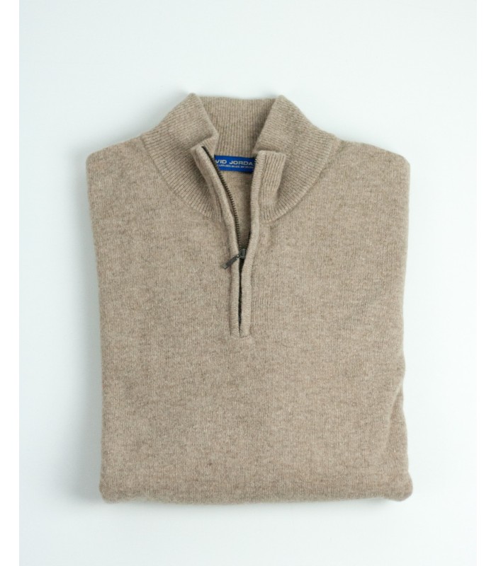 SUETER CREMALLERA MEZCLA LAMBSWOOL  BEIGE