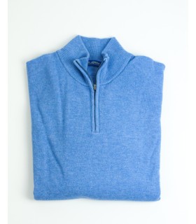 Compra marca SUETER CREMALLERA MEZCLA LAMBSWOOL  AZUL CLARO en Knitewearstor - Textiles Campillo