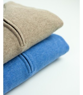 SUETER CREMALLERA MEZCLA LAMBSWOOL  AZUL CLARO