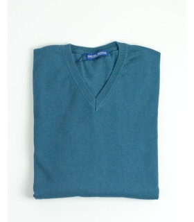 Compra marca SUETER PICO ALGODÓN ORGÁNICO AZUL INDIGO en Knitewearstor - Textiles Campillo