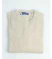 ROUND NECK SWEATER LAMBSWOOL BLEND STONE