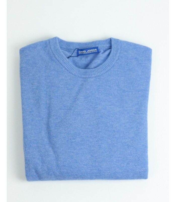 ROUND NECK SWEATER LAMBSWOOL BLEND BLUE
