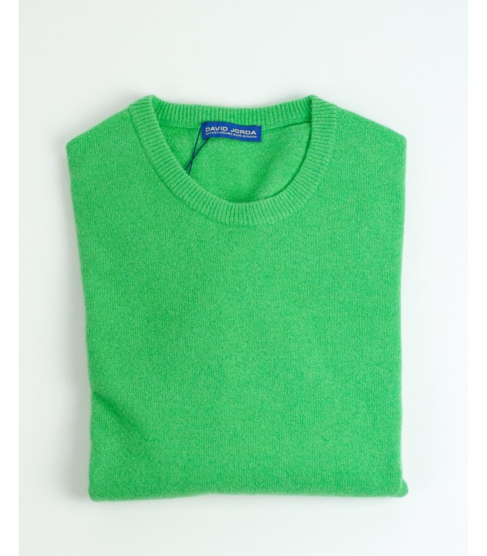 ROUND NECK SWEATER LAMBSWOOL BLEND GREEN