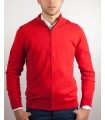 ZIP CARDIGAN ORGANIC COTTON RED