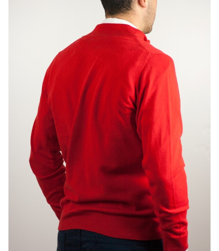 CHAQUETA CREMALLERA ALGODÓN ORGÁNICO ROJO