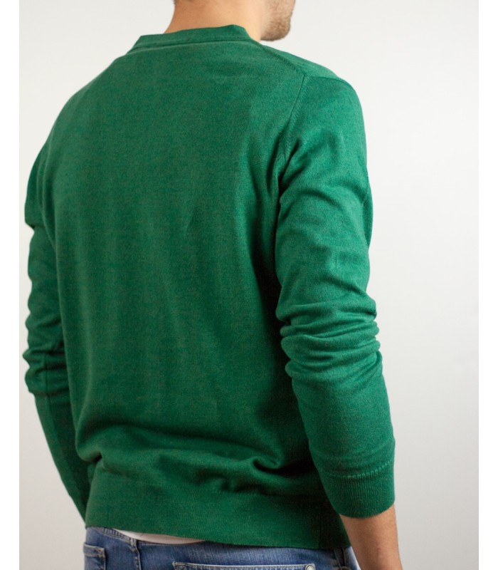 GREEN CARDIGAN WITH ORGANIC COTTON