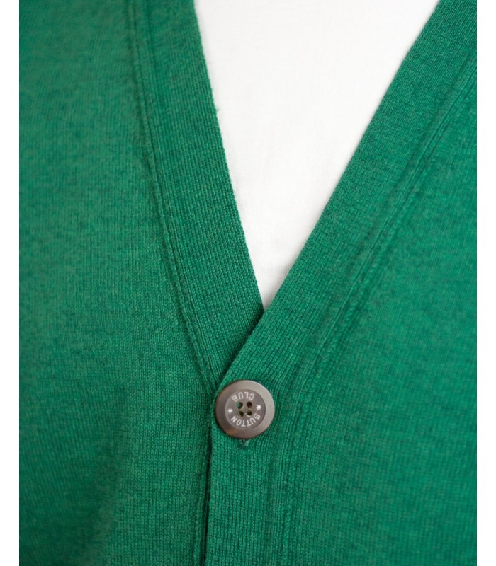 GREEN CARDIGAN WITH ORGANIC COTTON