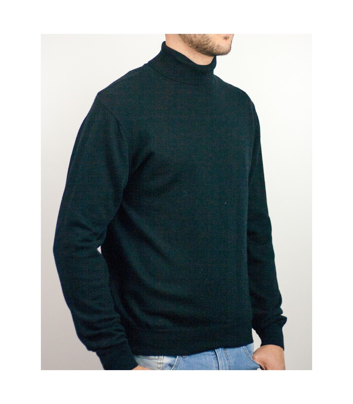 JERSEY CISNE 100% LANA EXTRAFINA NEGRO